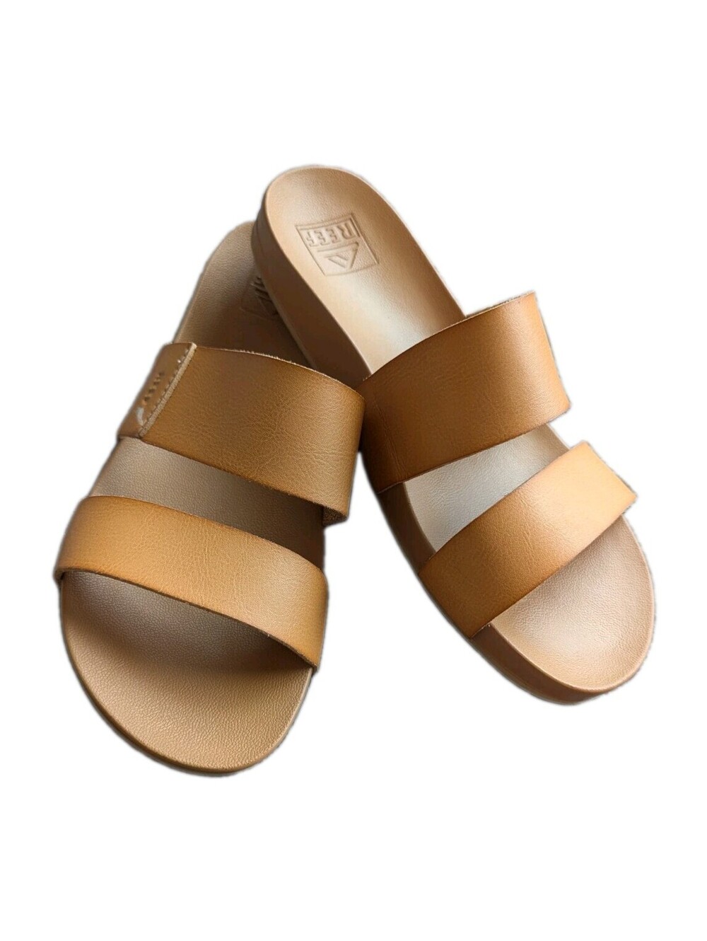 REEF CUSHION VISTA Women's Natural Slides Sandals US 7/EU 37.5